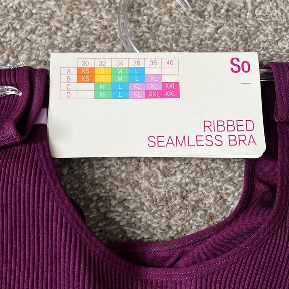 SO Fragrant Plum XL Ribbed Seamless Bra - Picture 5 of 6